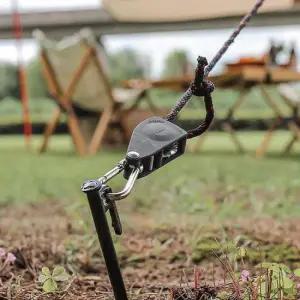 라쳇 로프라쳇 캠핑 타프 스트링 스토퍼 비너 로프 끈 2.3M