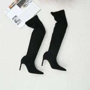 여성부츠 슬림핏 세련된 스틸레토 싸이하이 롱부츠 5FWY