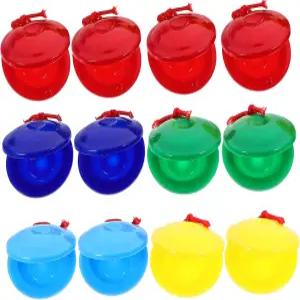 12Pcs Orff 타악기 캐스터네츠는 초기 음악 교육과 즐거운 놀이 시간을 위한 안전한 리듬을 제공합니다