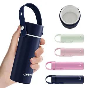 Exllena 업그레이드 세라믹 안감 소형 단열 물병 200ml(6.8온스)/조절 가능한 실리콘 손잡이 - 뜨거운