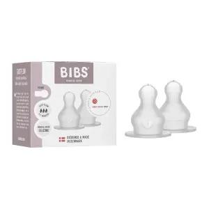 BIBS 젖병 젖꼭지 2팩. 배앓이 방지. Bibs 아기 젖병용 추가 젖꼭지. 둥근 젖꼭지. - 실리콘, 빠른 흐름