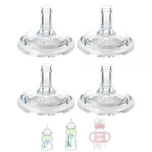 Dr. Brown's 와이드 넥 아기 젖병 및 빨대 젖병용 빨대 젖꼭지, 부드러운 100% 실리콘 아기 젖병 빨대 젖꼭