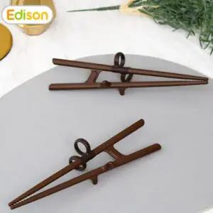 교정 젓가락 오른손용 20cm 외국인 선물 연습용 우드색 미끄럼 방지 엠보 실리콘링 어른 성인용 자세 교정