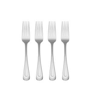 Oneida 새틴 샌드 듄 에브리데이 디너 포크, 4개 세트, 18/0 스테인리스 스틸, 실버웨어 세트, 식기세척기