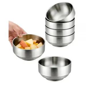 Zitonyang 스테인리스 스틸 그릇, 6팩 이중벽 단열 그릇 스테인리스 스틸 수프 그릇, 시리얼, 수프, 아이스