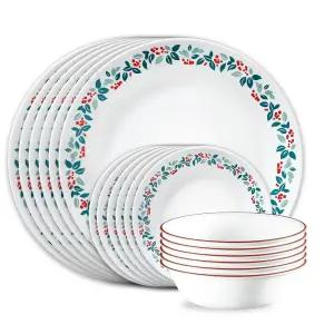 Corelle Vitrelle 18피스 크리스마스 식기 세트, 윈터 베리