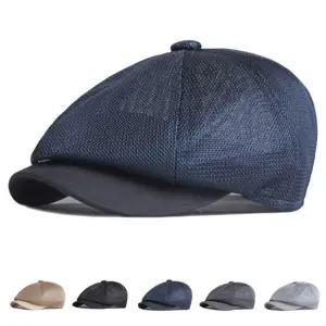 남성 여름철 통기성 좋은 펀칭 메쉬 뉴스 보이캡 모자