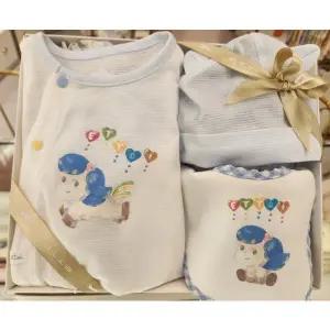 [에뜨와](센텀시티점)말띠임신출산선물)(에띠 우주복+턱받이세트)(07T3 17541,84201