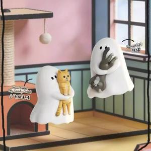 새로운 작은 유령 고양이 시리즈 야광 귀여운 카와이 블라인드 박스 미스터리 장난감 피규어 모델 인형 장