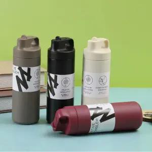 [오이소] [304 고급스텐레스] 플립스트로 텀블러 550ML 휴대용 보냉병 보온병 음료 보틀 진공텀블러 심플컬