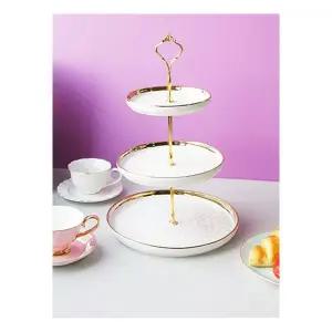 샤론 골드 3단 케이크스탠드 파티플레이트 파티접시