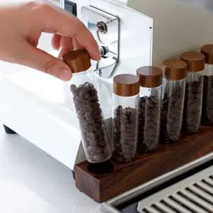 소형 원두보관함 밀폐용기 파우더통 시향 분쇄 블랜더 핸디형 원두보관대 원목 가정용