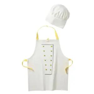 이케아 TOPPKLOCKA 톱클로카 어린이앞치마+요리사모자 화이트/옐로 803.008.15