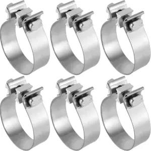SEHOI 6팩 3인치 배기 클램프 스테인리스 스틸 버트 조인트 씰 밴드 수리 실버용 파이프 머플러