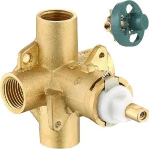 모엔 포지템프 밸브와 호환되는 2510 샤워 밸브 1222 카트리지 황동 압력 균형 욕조/샤워용 4포트 설계