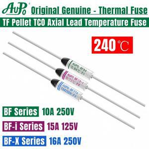 TF 열 퓨즈 BF 240C Degc BF240X 16A 10A 250V 15A 도 컷오프 펠렛 TCO 온도 100개
