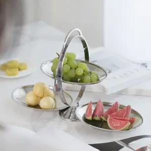 과일 트레이 접이식 디저트 플레이팅 애프터눈티 베이커리 스테인리스 케이크