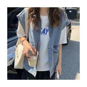 [위드기프트] 가볍게 툭 걸치는 데님 베스트