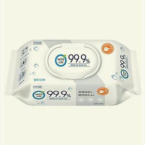 [2개구성] 60 오피스디포 실 깨끗한나라 손소독티슈 캡형 문구 사무 GJWFF4F95