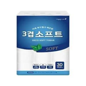 깨끗한나라 3겹 소프트 데코 27m30롤 x 1팩 x3SET(SH) (46611271)