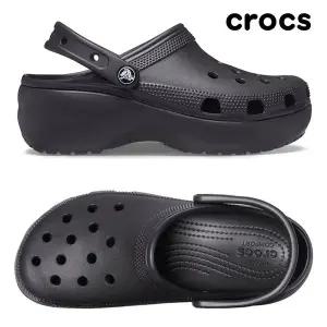 [보리보리/크록스 슈즈]우먼 클래식 플랫폼 클로그 블랙 206750-001