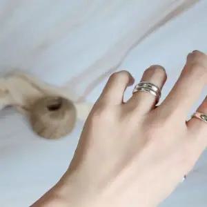 S110 여성 2돈 쌍가락지 링 데일리 기본 은반지 (실버 925) 우정반지