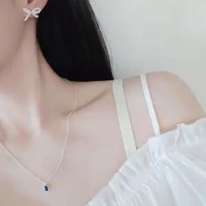 SS1006 여성 리본 디자인 진주 귀걸이 데일리 이쁜 이어링 실버 925