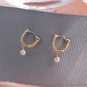 골드귀걸이 진주 드롭 원터치 링 금 귀걸이 14K