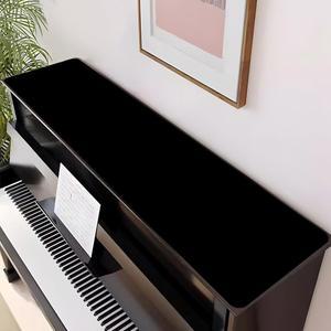 피아노 탑 러너 매트, 미끄럼 방지 고무 바닥, 피아노 악기용 프리 컷 탑 프로텍터 방진 커버, 쉬폰리어, 서랍장, TV 스탠드, 텔레비전 캐비닛(블랙, 61인치 x 13.8인치)