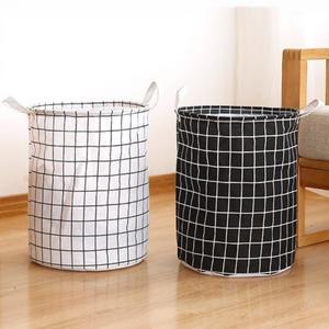 접이식 패브릭 세탁 바구니 가정용 욕실 침실 옷 장난감 수납함 (손잡이 포함)