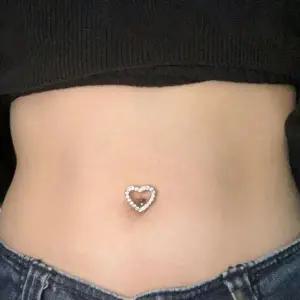 식스미 리버스 하트 배꼽 피어싱 로즈골드 실버