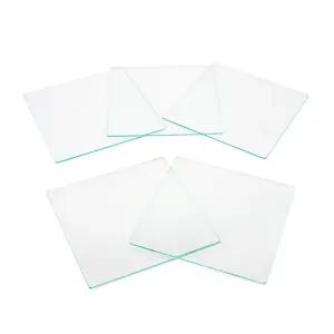 5매 15x15cm 안전테두리 실험용 사각 유리판 과학교구