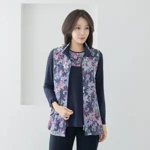 엄마옷 마담4060 플라워스판조끼세트 -QSET2603003-