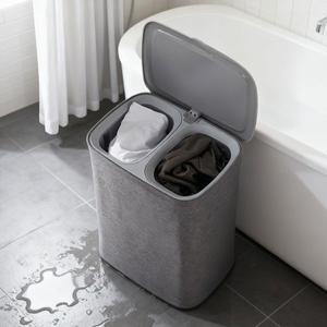 접이식 빨래 바구니와 바퀴가 달린 뚜껑 담요 장난감 정리함 거실 호텔용 수납