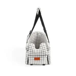 킹스독 콘솔 카시트(체크그레이)외출 애완 애견이동가방 펫카 동물 애용 강아지차 반려