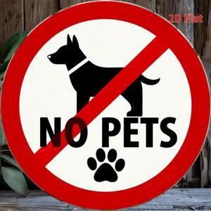 7.8인치  스타일의 반려견 금지 표지판 문이나 벽에 설치할 수  빨간색 원형 디자인의 금속 공지판