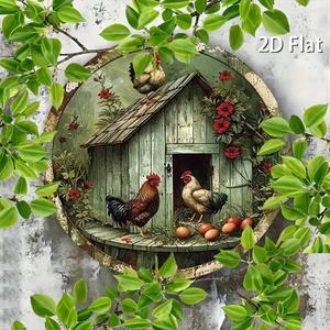 수탉 암탉 금속 벽 장식  농가 집 주방  레트로 알루미늄 간판