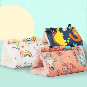 1개 앵무새 은신처 새  타이거 스킨 해먹 겨울 난방 용품 두껍게 쌓인 면