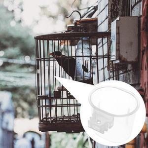 10개 새장 급식기 플라스틱 소형 앵무새 먹이 그릇 간편 세척 걸이식 사료 물통 물 급수기