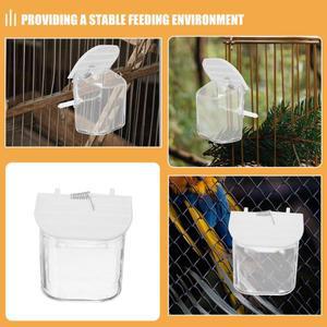 2개 세트 ABS 새장 급식기 스프링 장착형 흘림 방지 이중  앵무새 코카티엘 핀치 케이지용 호환 사료 물통