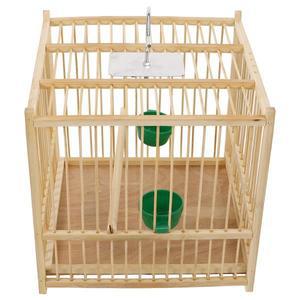 대나무 새장 11mm 바 간격 소형 앵무새 케이지 두 개의 먹이통 실내외 사용 호환 자수 눈 모양 애완동물용