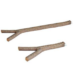 2개입 앵무새 케이지 호환 액세서리 나무 포크 스탠드 랙 천연 나뭇결 새장 페치 지지대 중대형 새들