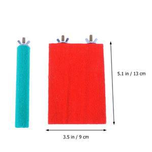 1세트 앵무새 모래 발톱갈이대 천연 나무 스탠드 스프링보드 케이지 호환 액세서리 소형 조류 발톱