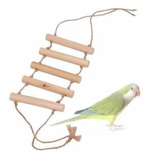 2개의 앵무새 등반용 호환 계단 그네 자연 나무 로프로 제작 균형 협응력 운동용 활동용 호환 장비