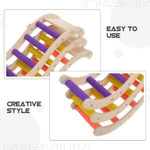 3피스 나무 애완동물 등반 사다리 모란 디자인 스날개 기능 포함 앵무새용 호환 새 앉는 장소  케이지 엔터