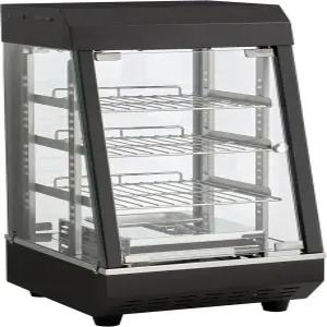 크라토스 15인치 상업용 푸드 워머 디스플레이 케이스 내부 조명이 있는 카운터탑 핫 머천다이저 조절