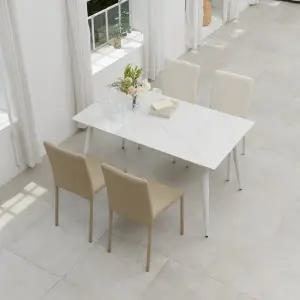 [인터데코]청결 유지가 쉬운 세라믹 상판 4인식탁 의자 세트 P0000CBI