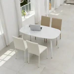 [인터데코]청결 유지가 쉬운 세라믹 상판 4인식탁 의자 세트 P0000CBJ