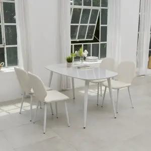 [인터데코]청결 유지가 쉬운 세라믹 상판 4인식탁 의자 세트 P0000CBH