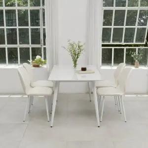 [인터데코]청결 유지가 쉬운 세라믹 상판 4인식탁 의자 세트 P0000CBG